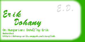 erik dohany business card